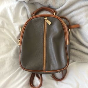 Made In Italy Valentina leather mini backpack with dual zippers